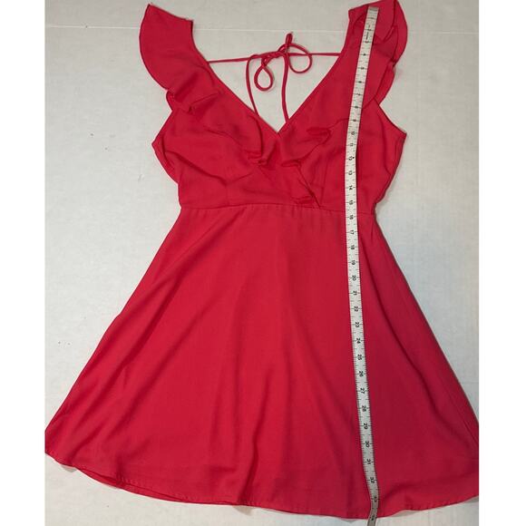 Lulus Triana Coral Pink Ruffled Backless Open Going Out Dress Womens Small Pink - Picture 10 of 12